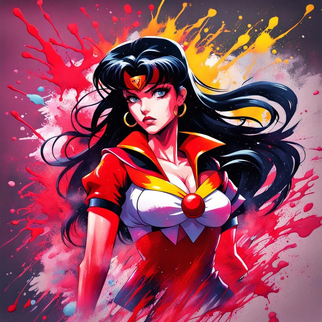 Street Art Goddess in Vibrant Polychromatic Hues