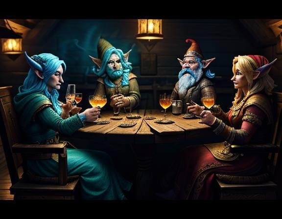 Stunning Gnomish Tavern Scene in Epic Cinematic Style