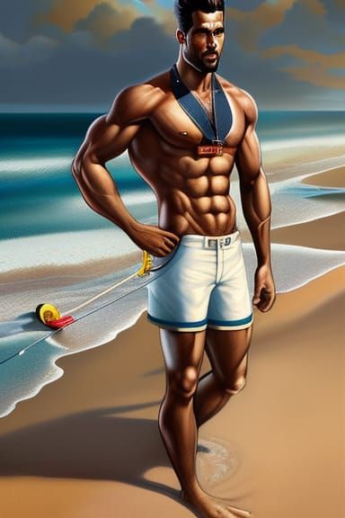 The lifeguard has overdone the workouts a little