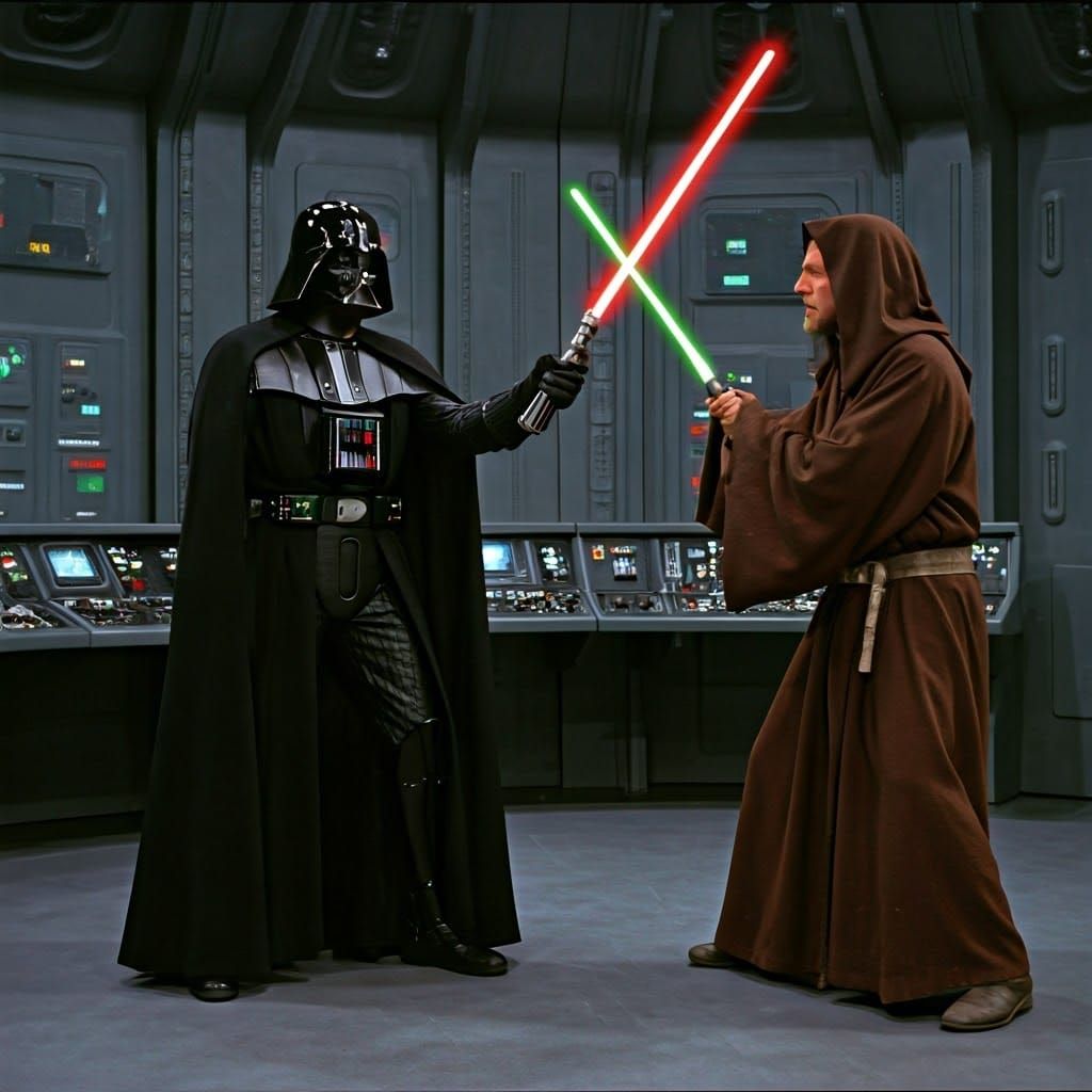 Darth Vader and Obi-Wan Kenobi Lightsaber Duel