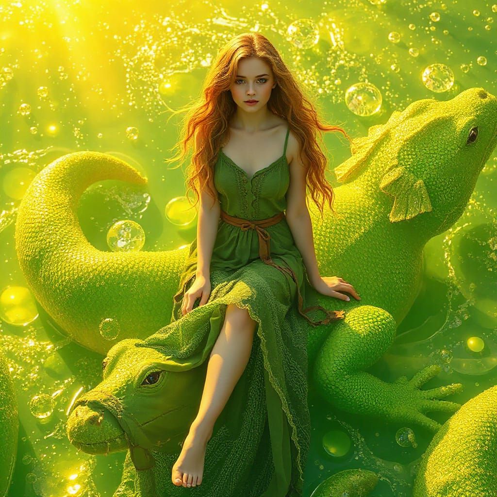 Bohemian Woman on Gummy Salamander in Soda Sea