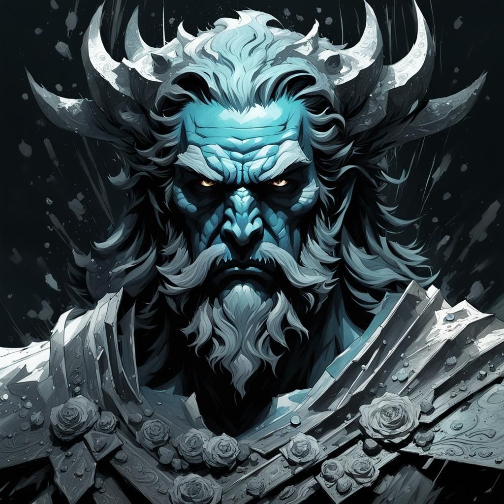 Hades Greek God in Moody, Highly Detailed Painting Style