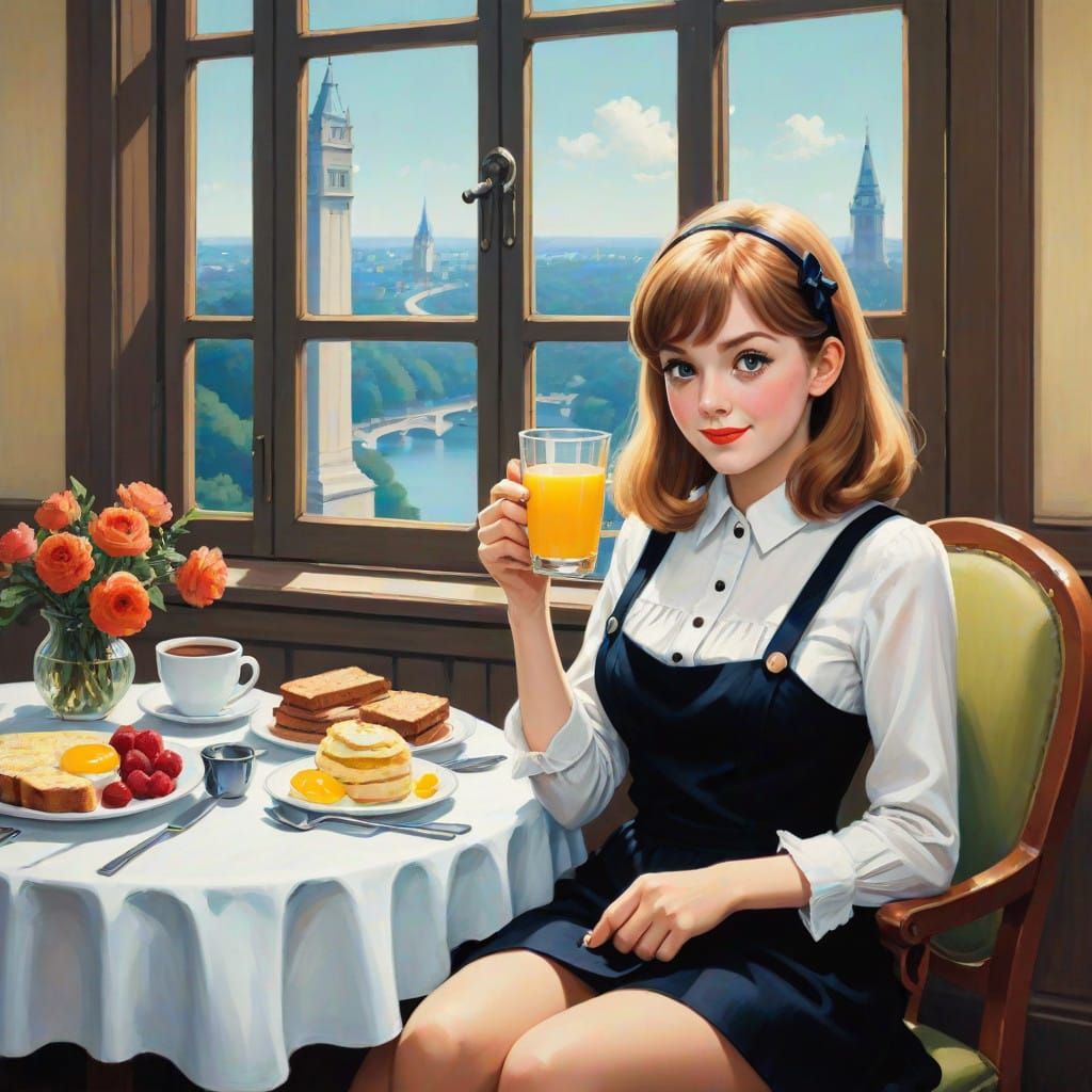 Morning Meal in a Warm Golden Light