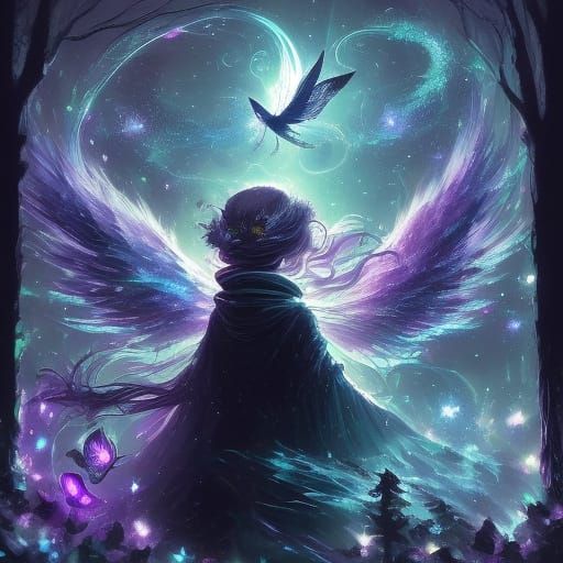 Enchanting Fairy in Mystical Forest, Pre-Raphaelite Style