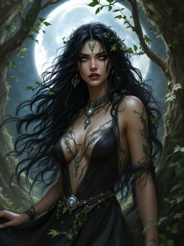 Half-Orc Moondruid Unveiled in Mystical Splendor