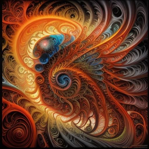 Epic Psychedelic Drag Race Driver in Vibrant Orange and Red