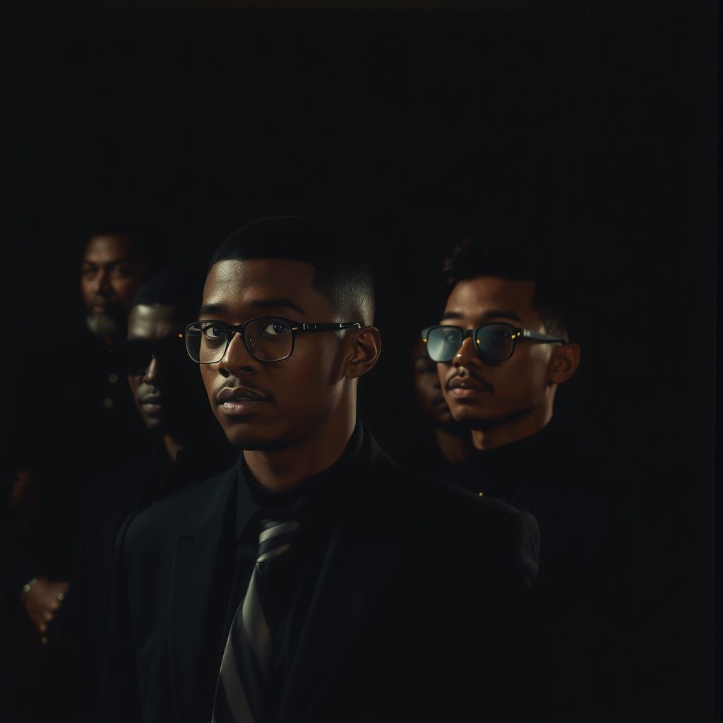 Moody Gentlemen in Black Attire