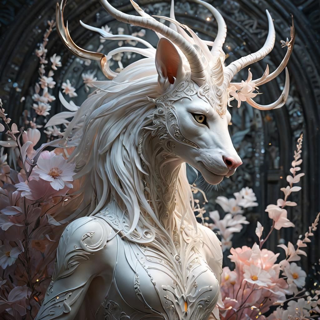 Ethereal Fantasy Creature in Soft Pastel Hues