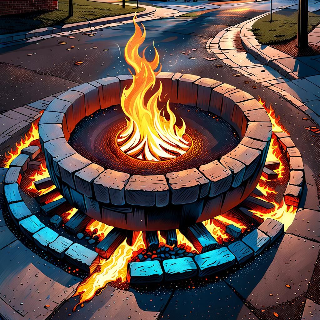 Vibrant Street Art: A Hyperdetailed Chalk Pit in a Sidewalk....