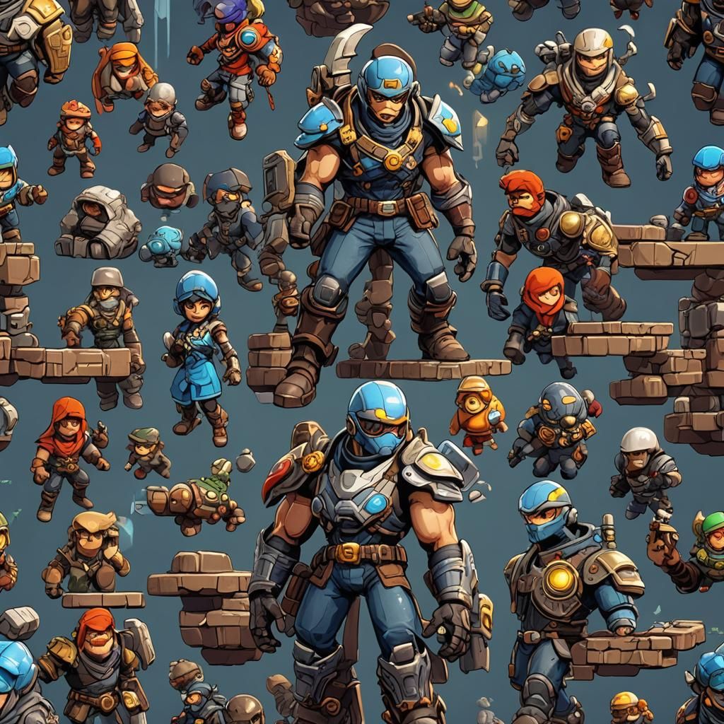 Hyperdetailed Hero Character in a Platform Game