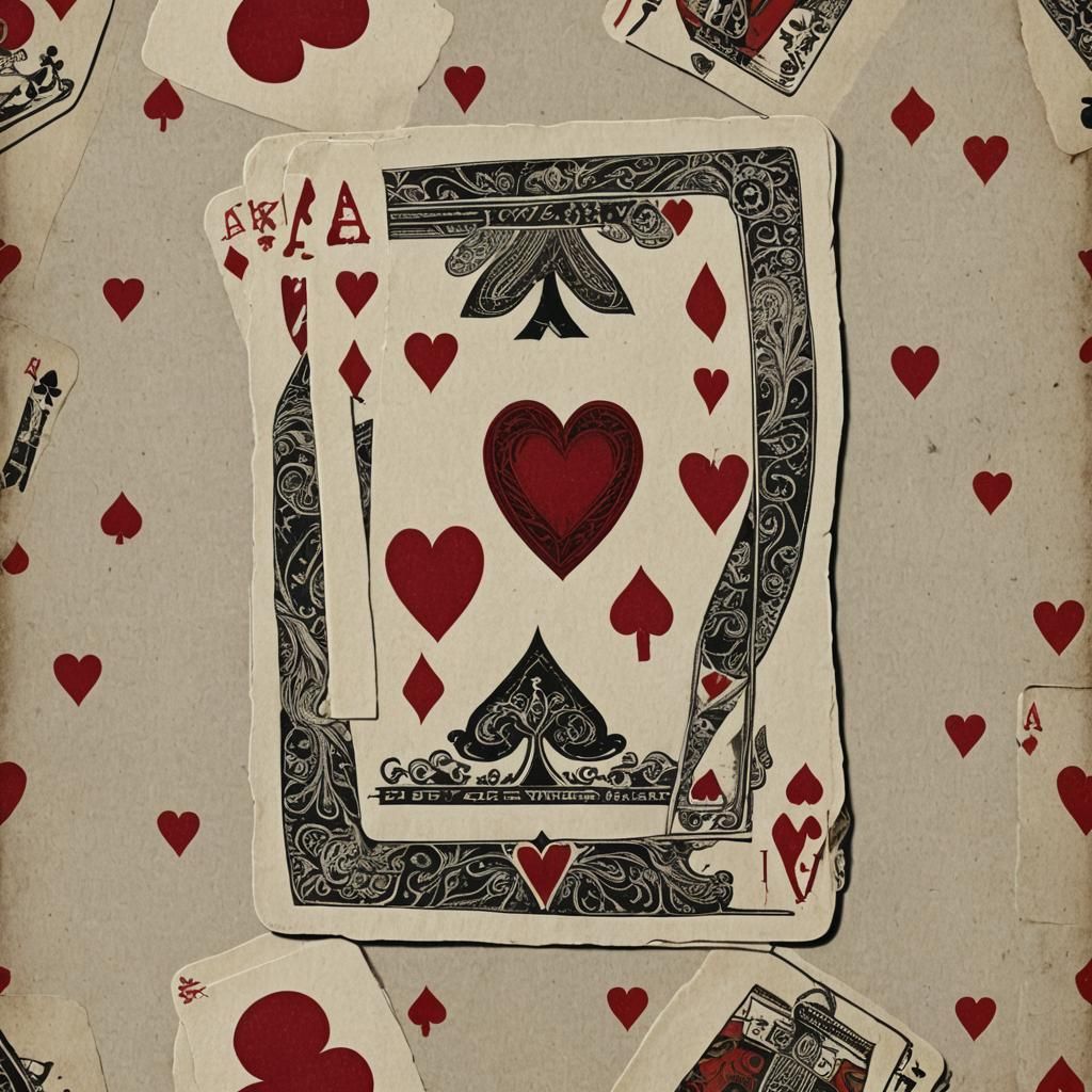 Ace of Hearts Amidst a Gambler's Attire