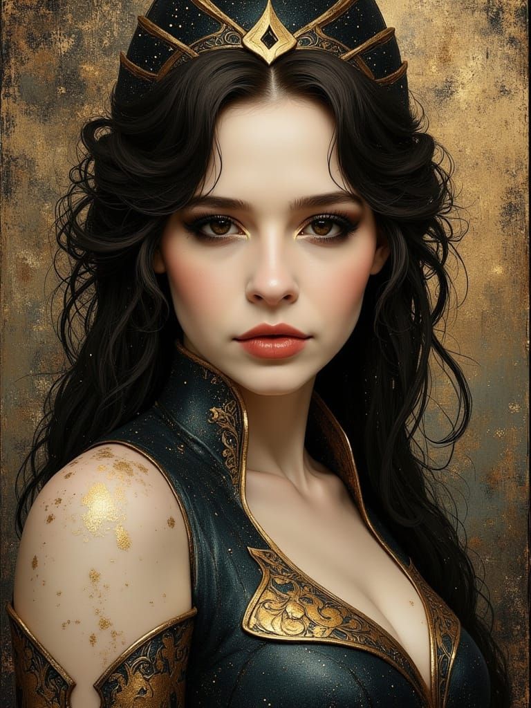 Beautiful Woman Sorceress in Cyberpunk Style