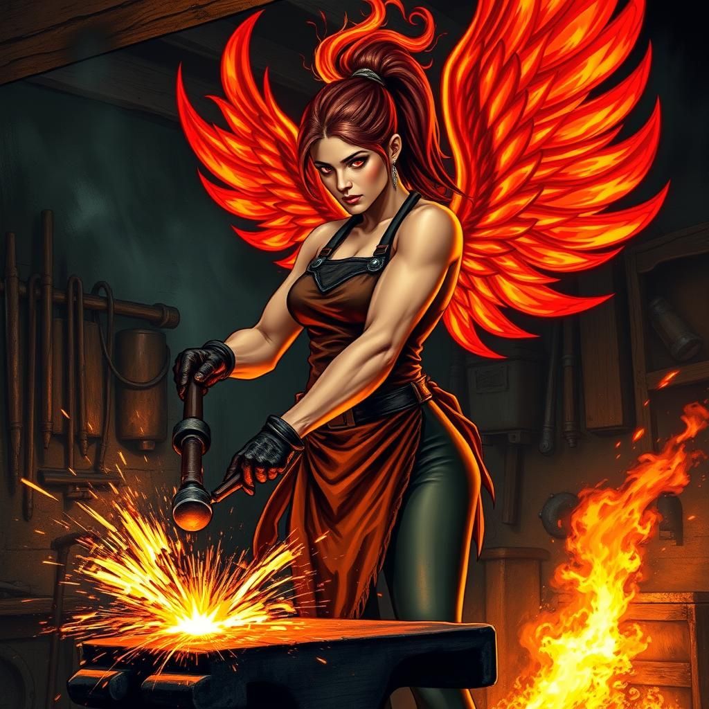Forgefire Empress: Blacksmith Goddess (Flux Schnell)