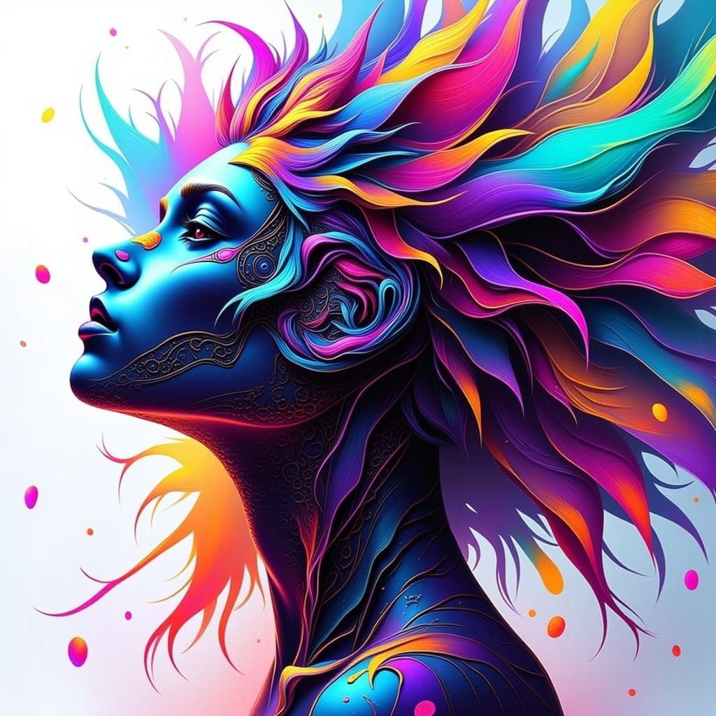 Surreal Dystopian Cityscape in Eerie Neon