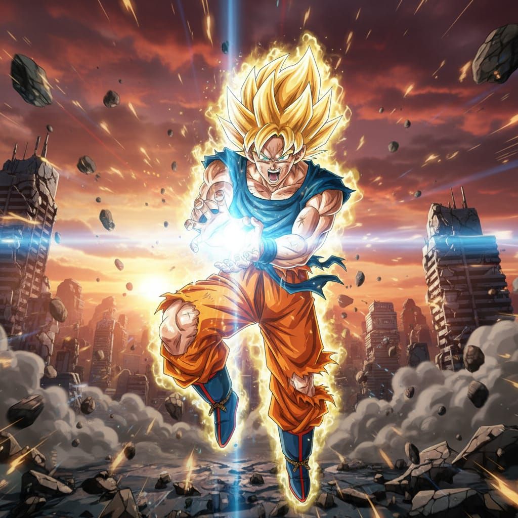 Son Goku in Intense Action