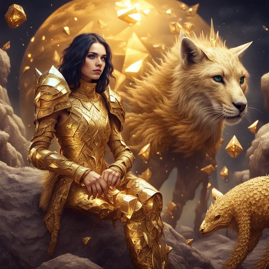 Sorcerer in Gold Diamond Armor on Alien Planet