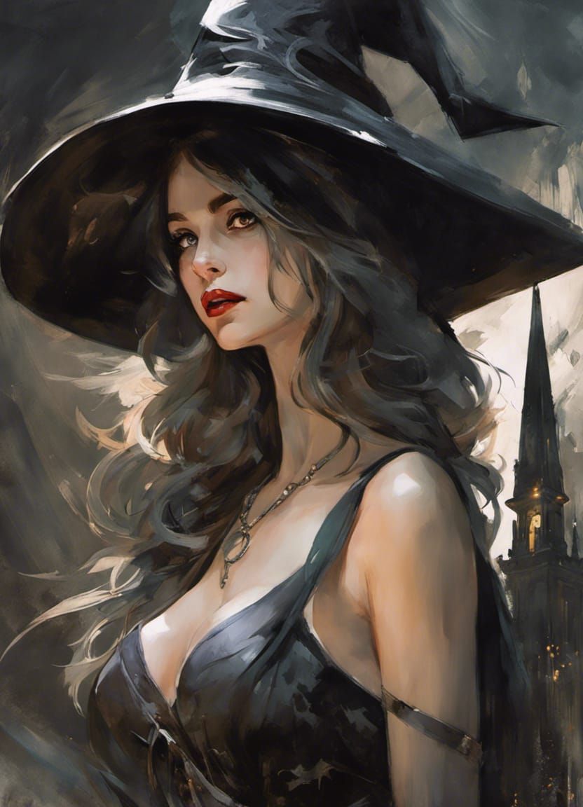 Sultry Pin-up Witchresses in Vintage Style