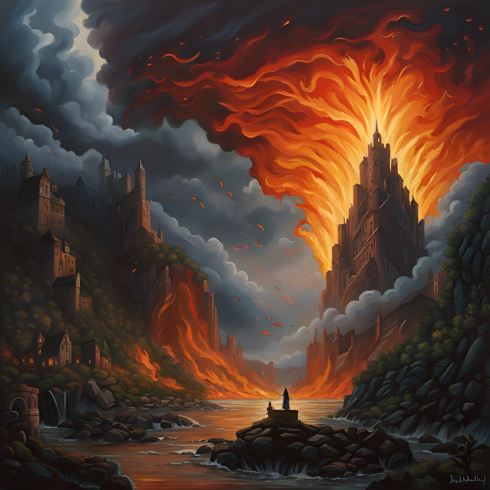 Medieval Fantasy Epic in Oil Painting Style