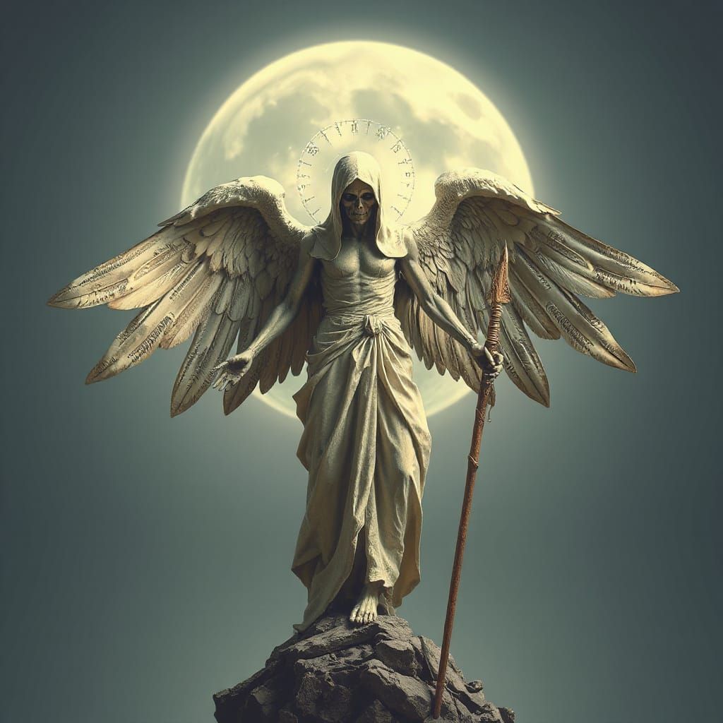 Mysterious Angel of Death in Dark Elegance