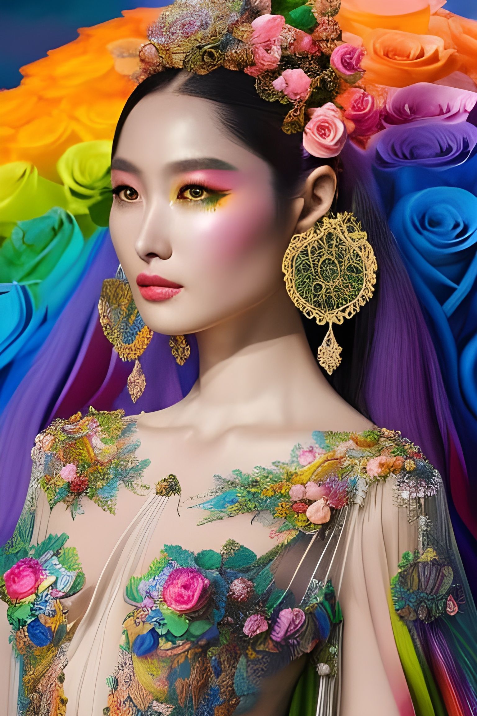 Vibrant Goddess of the Prism Rainbow
