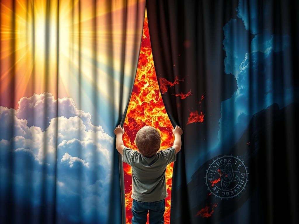 Heavenly Curtain Reveals Horrific Reality in Hellish Landsca...