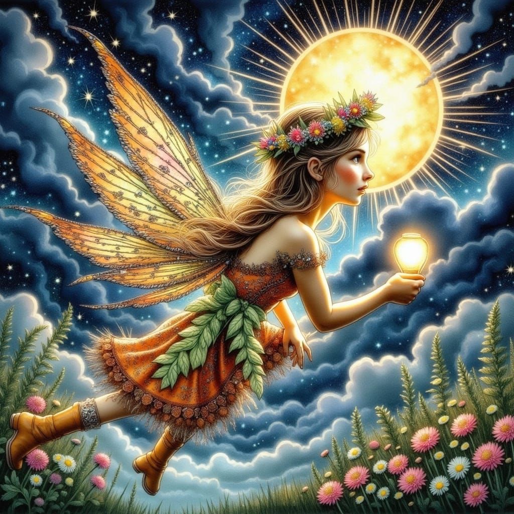 Mystical Zentangle Tooth Fairy Glows with Jewels