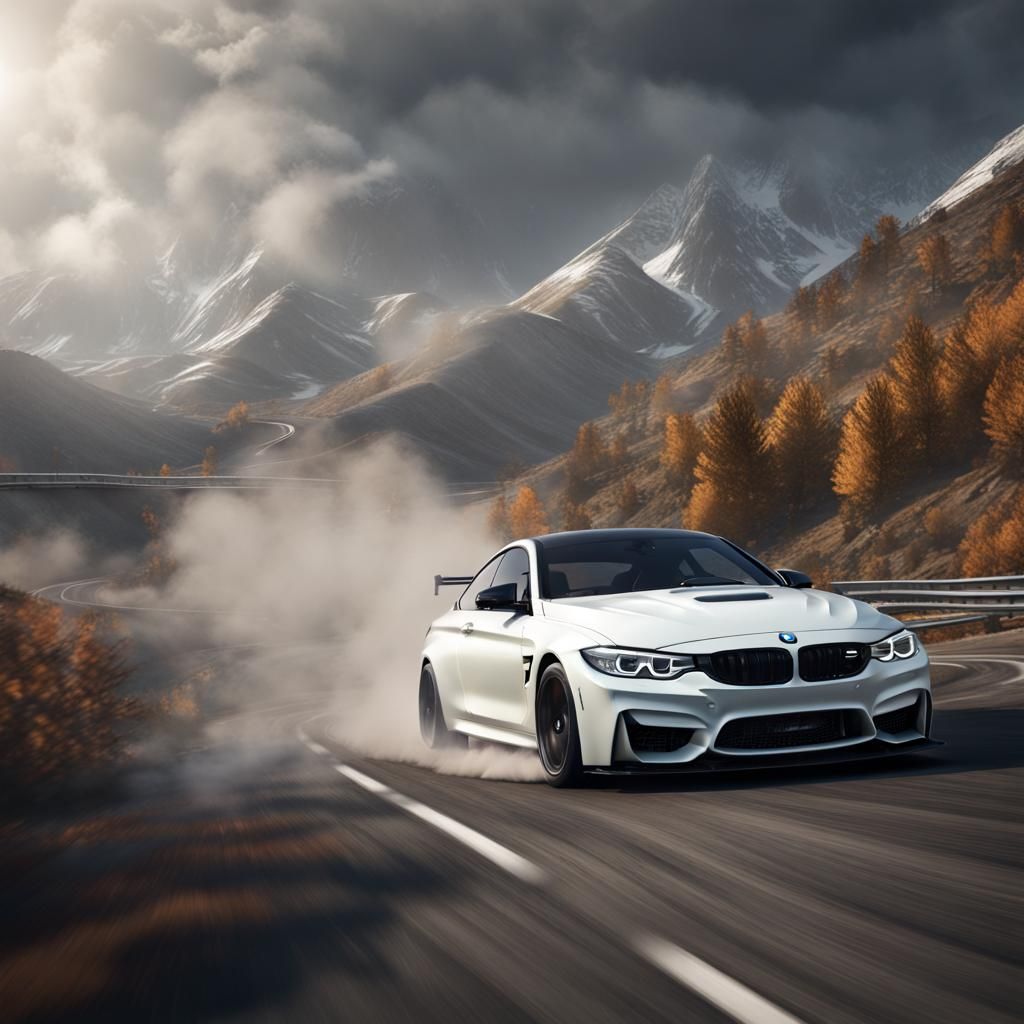 BMW M4 Competition Envisions Epic Drift on Winding Mountain....