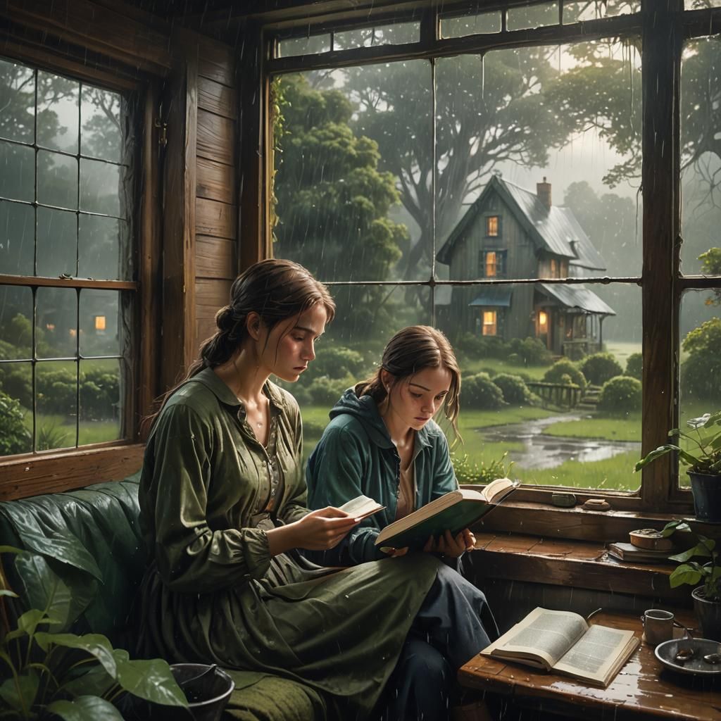 Ethereal Morning at a Lush Cottage