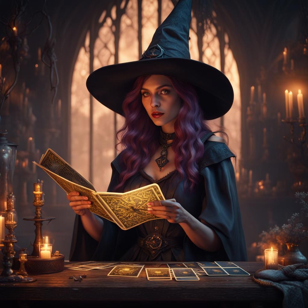 Mystic Seer Forecasts Destiny in Vibrant, Dreamlike Scene