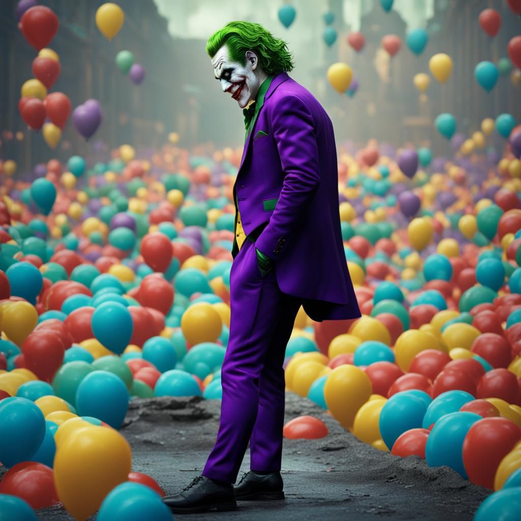 The Joker steadily looks at this no-theme audience