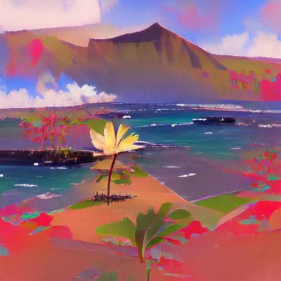 Surreal Tropical Paradise Unveils Sun-Kissed Beach Scene in...