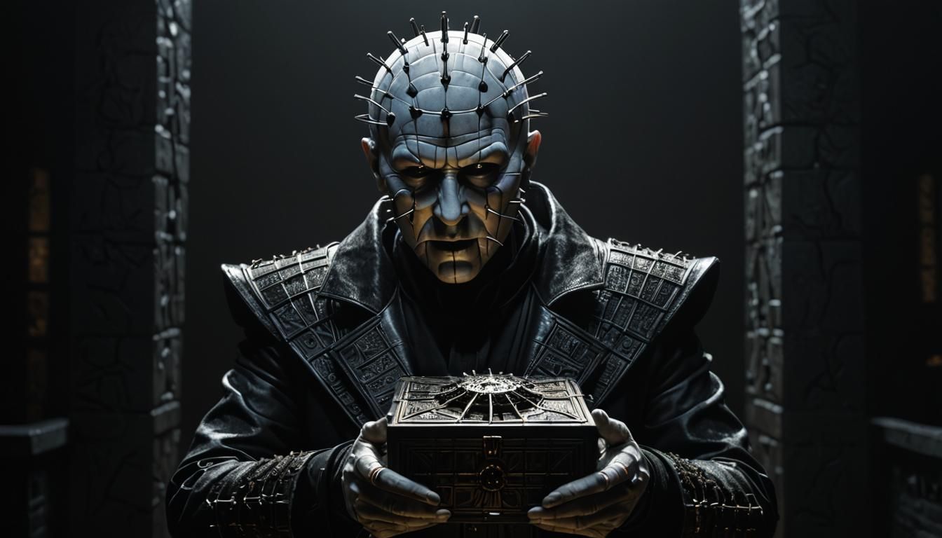 Pinhead in Dark Elegance Holding the Vessel