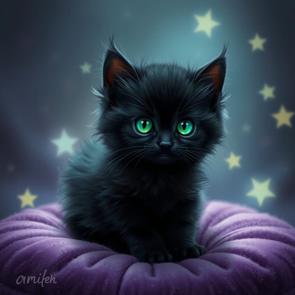 Whimsical Feline in Dreamlike Atmosphere