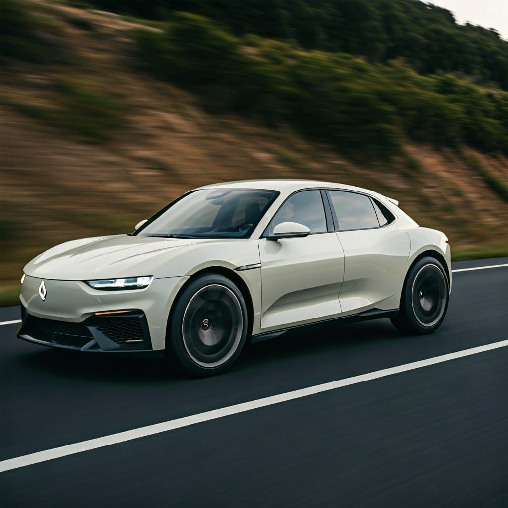 Vintage 2025 Renault Dauphine Concept on French Road