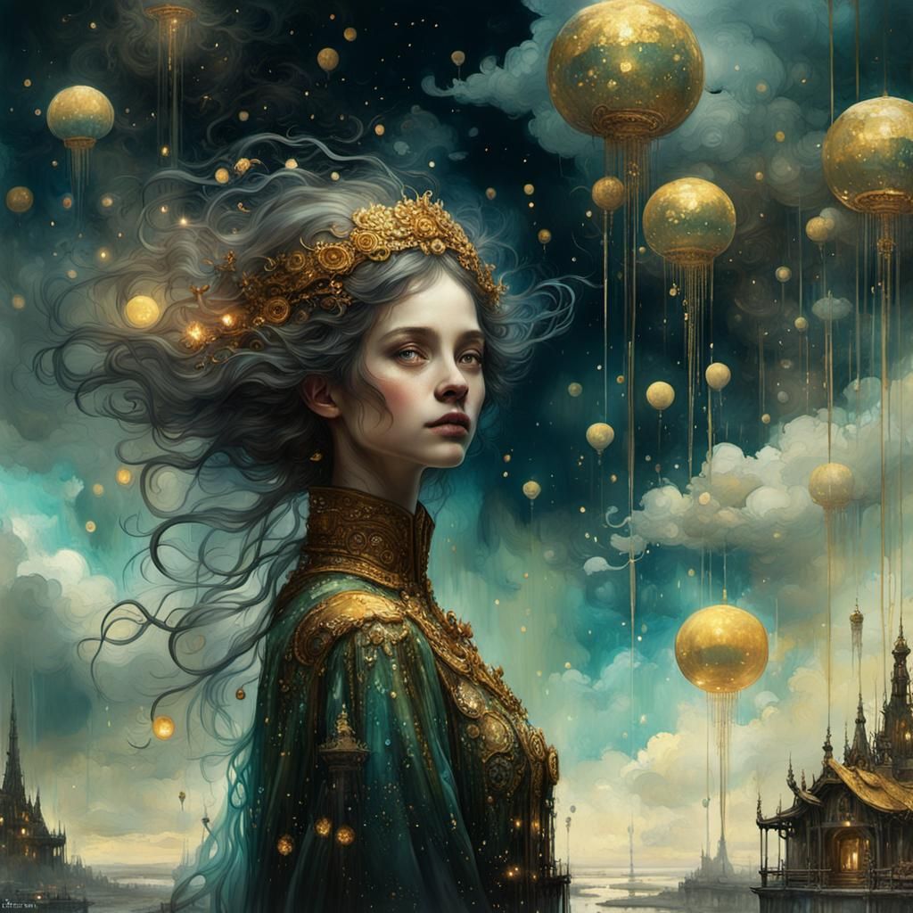 Ethereal Mattescape with Transparent Entrance in Dreamy Sky