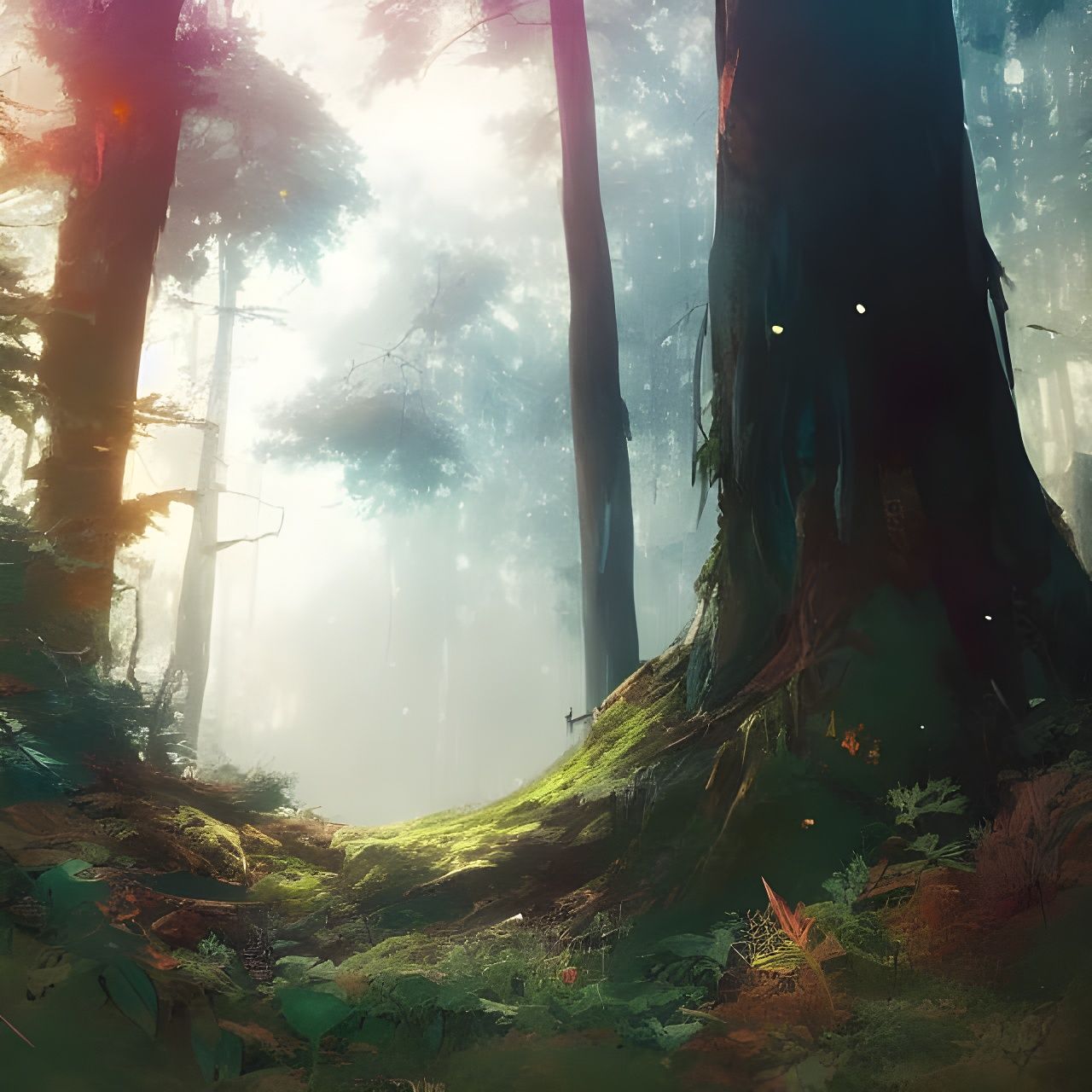 Hyperdetailed Forest Scenery in Photorealistic Digital Art