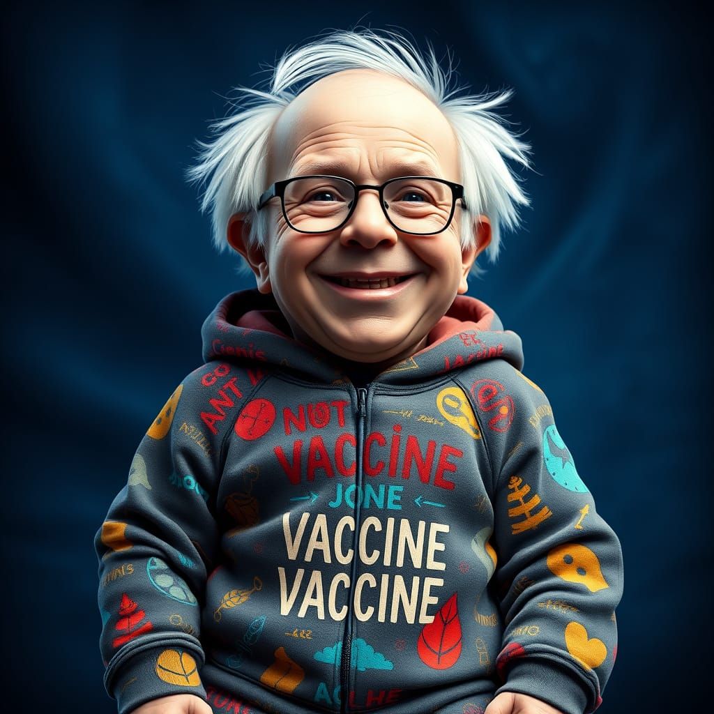 Bernie Sanders in Whimsical Anti-Vaccine Onesie
