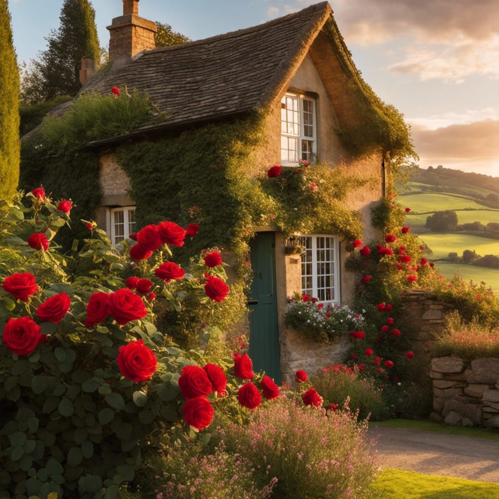 Rose cottage set in beautiful rural countryside
