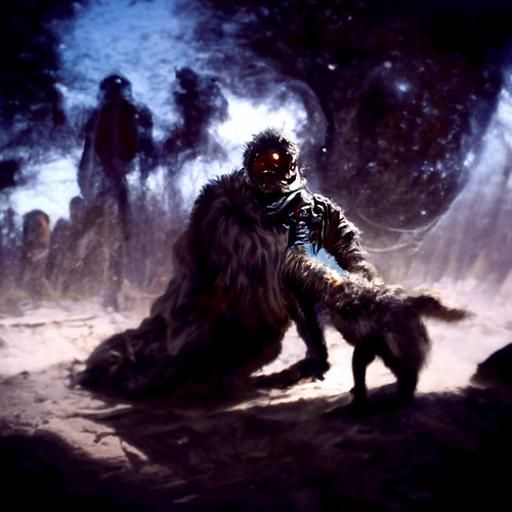 Cosmic Lycanthrope in Celestial Haze