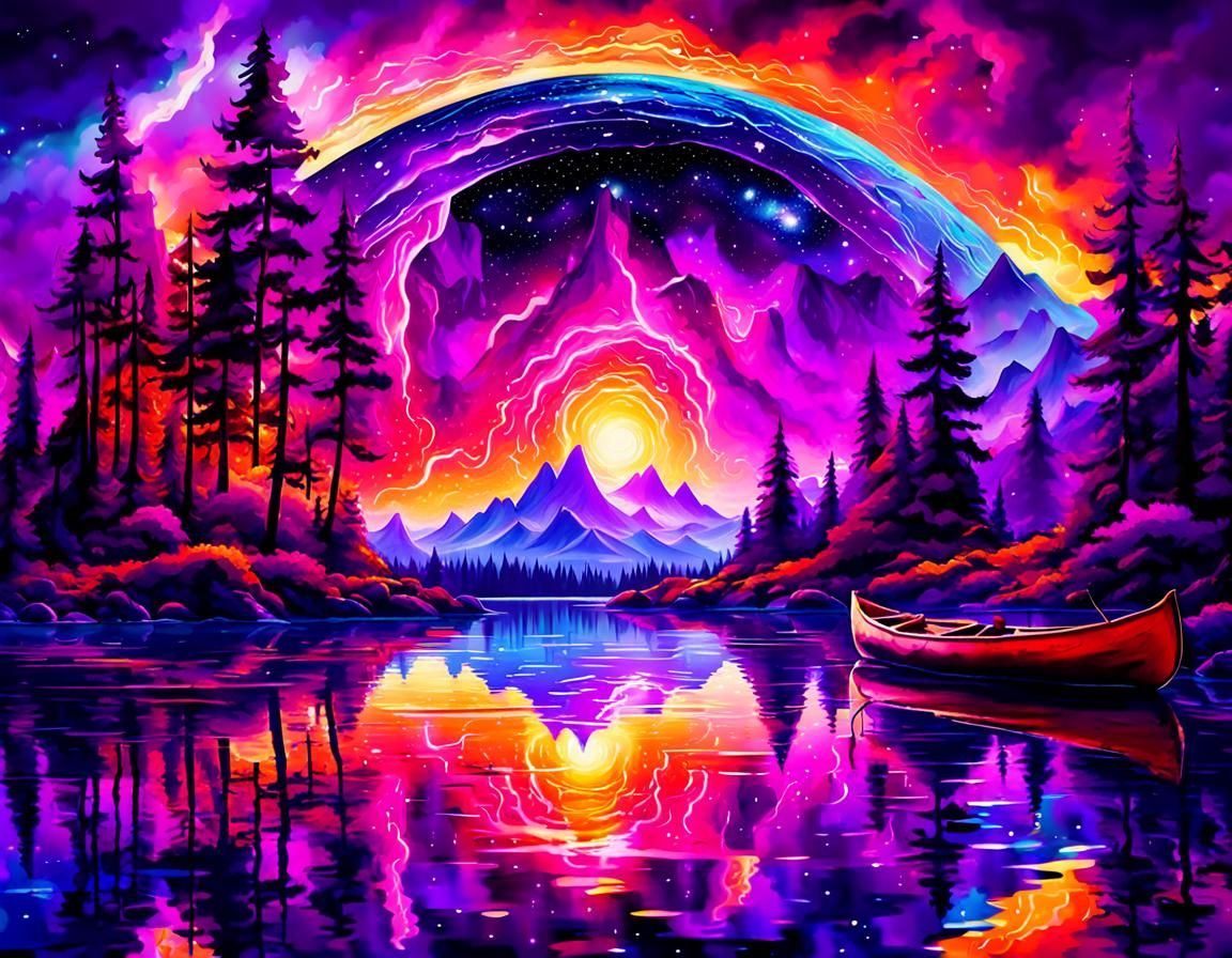 Purple Fantasy Sunset Lake