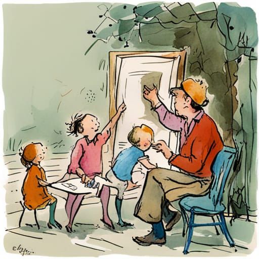 Quentin Blake's Humorous Cartoon Portrait