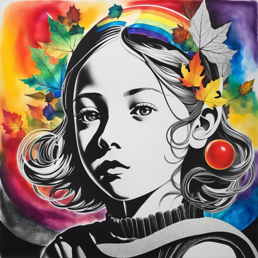 Surreal Autumn Dreamscape in Rayograph Style