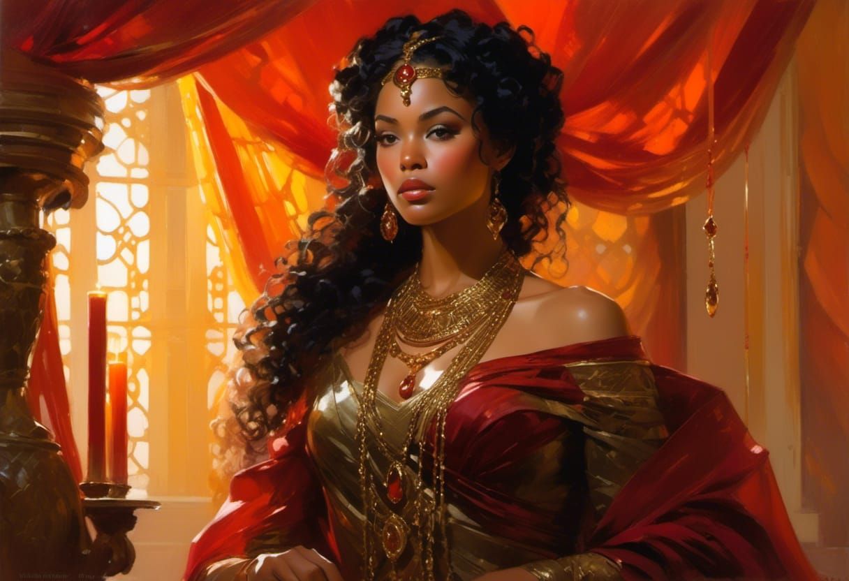 African Queen in Ethereal Science Fiction Regalia