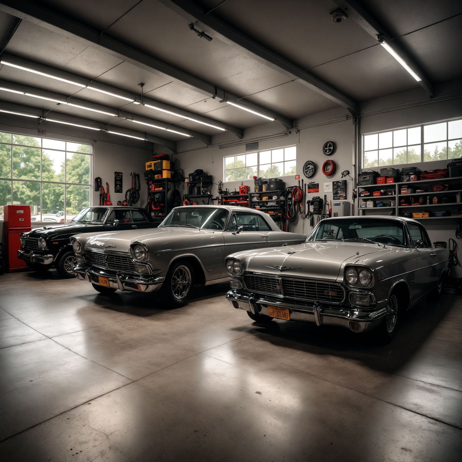 Cinematic Two-Car Garage with Hyperrealistic Details