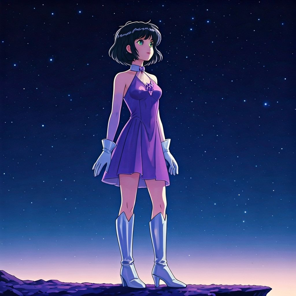 Space Elemental Girl in Manga Anime Style