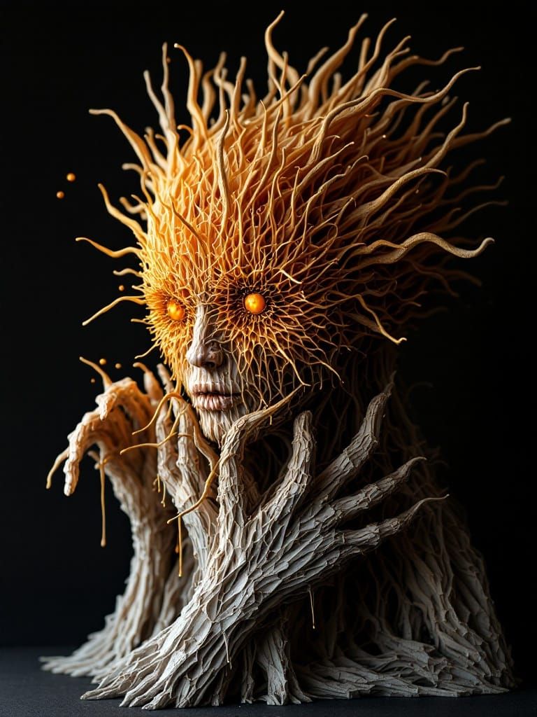 Folded Wood Embraces a Full-Body Living Entropic Algorithm