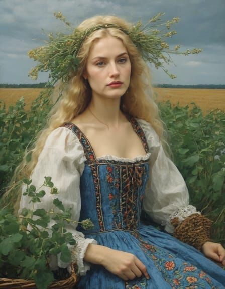 Witch Emerges Amidst Noontime Landscape