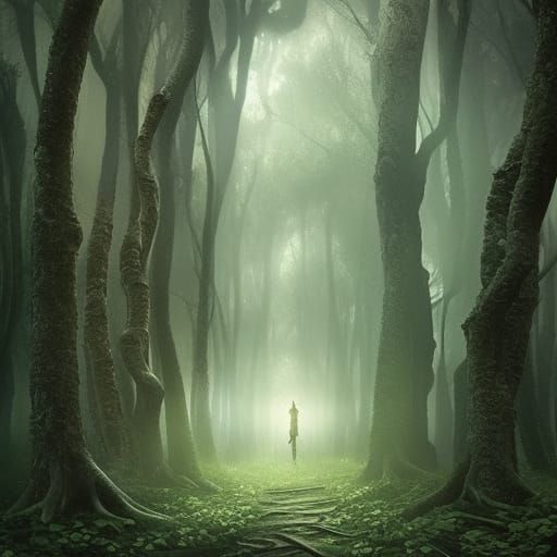 Epic Dark Woods in Cinematic Digital Painting