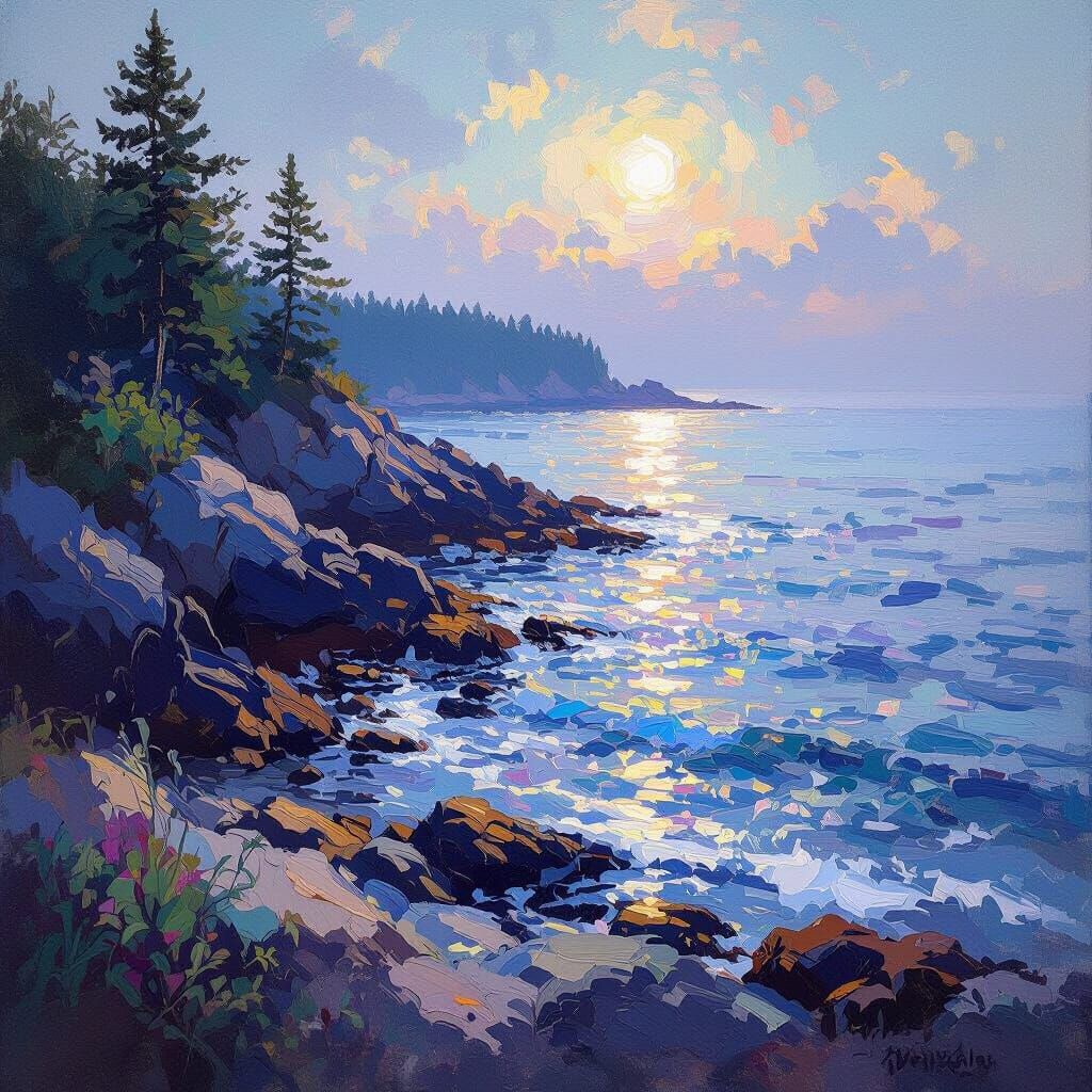 Ethereal Light on Kittery Maine Woodland Coast