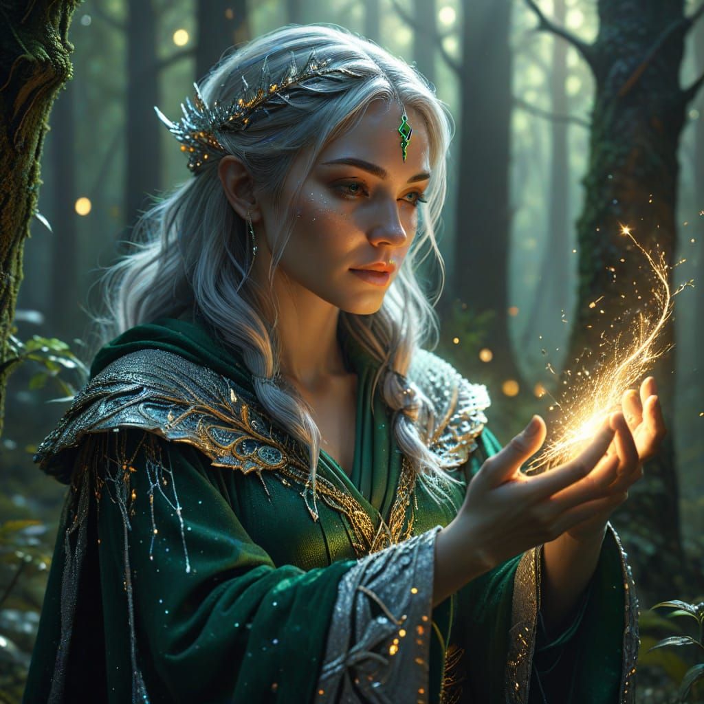 serene mage in flowing robes